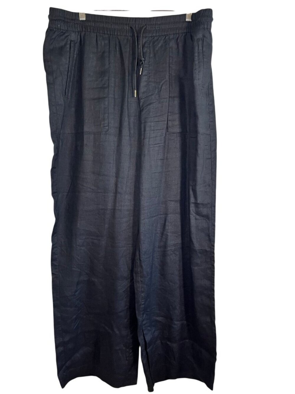 Athleta Linen Wide Leg Pant XLT Neutral Active Outdoors Sporty Yoga Classic Chic